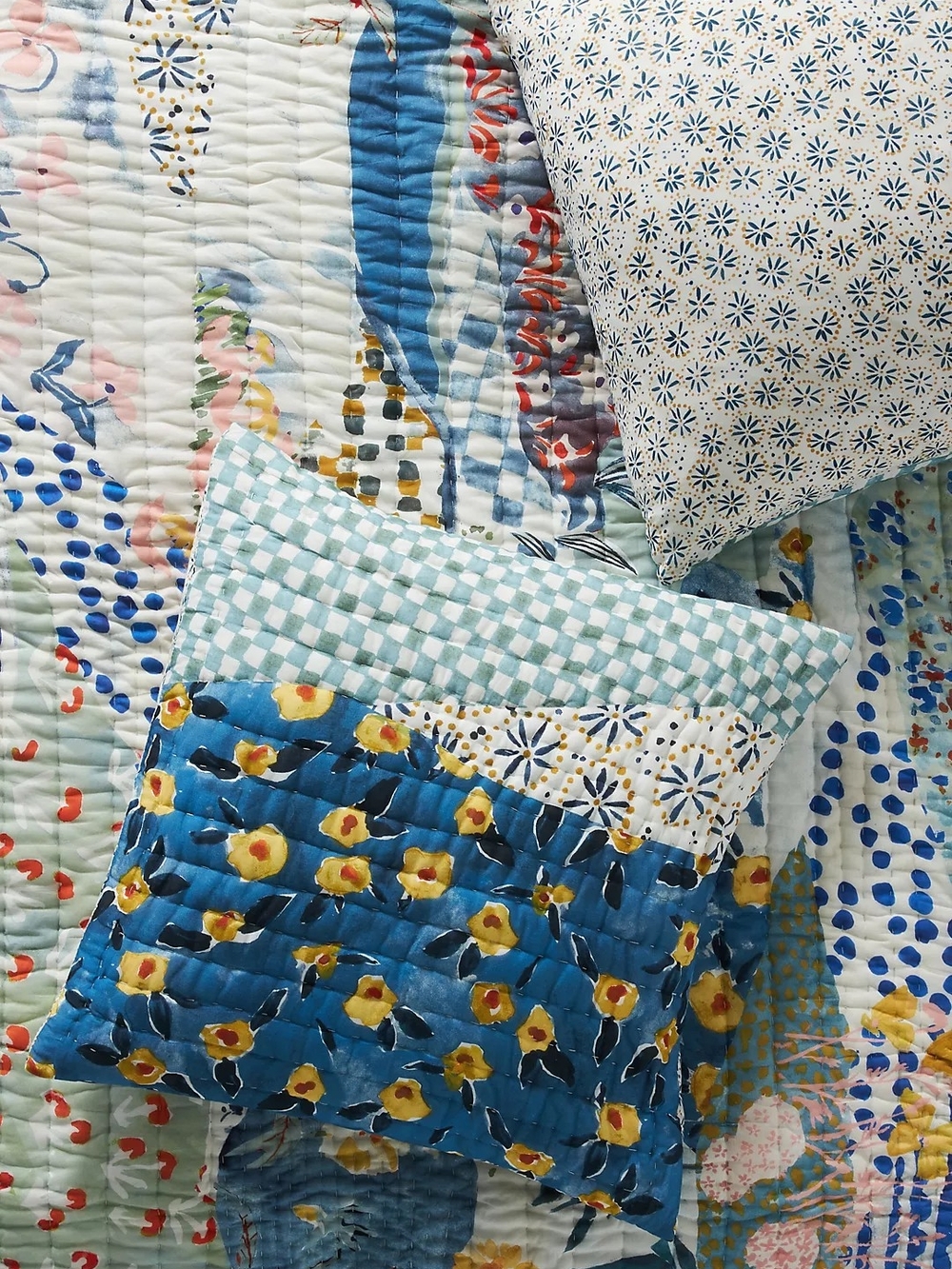 Anthropolgie - Cotton Voile Printed Euro Shams (Set Of Two) NWT